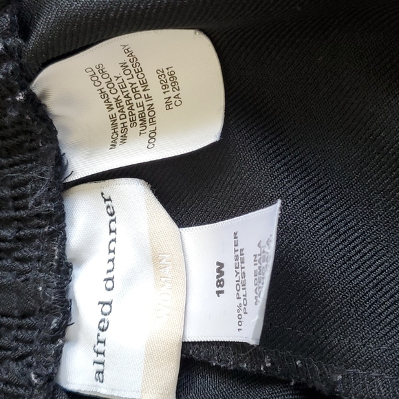 Alfred dunner 18w black elastic waist polyester pants - Picture 2 of 2